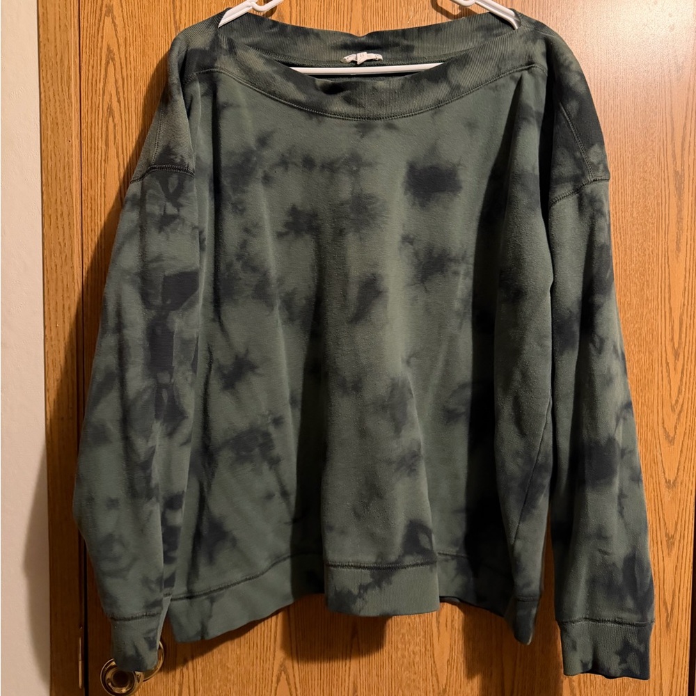 Maurices Olive Green and Black Tie-Dye Sweatshirt